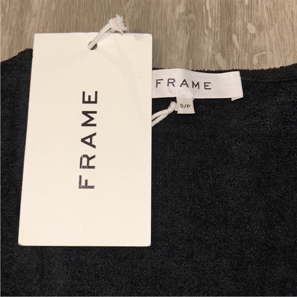 FRAME Velvet Tie Top Noir Black - Picture 8 of 10